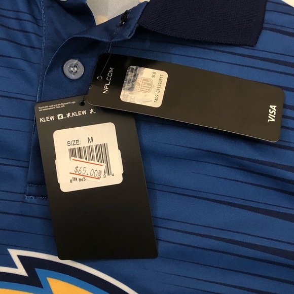 Los Angeles LA Chargers NFL Football Navy City Scape Klew Golf Polo Shirt Mens - Picture 3 of 9